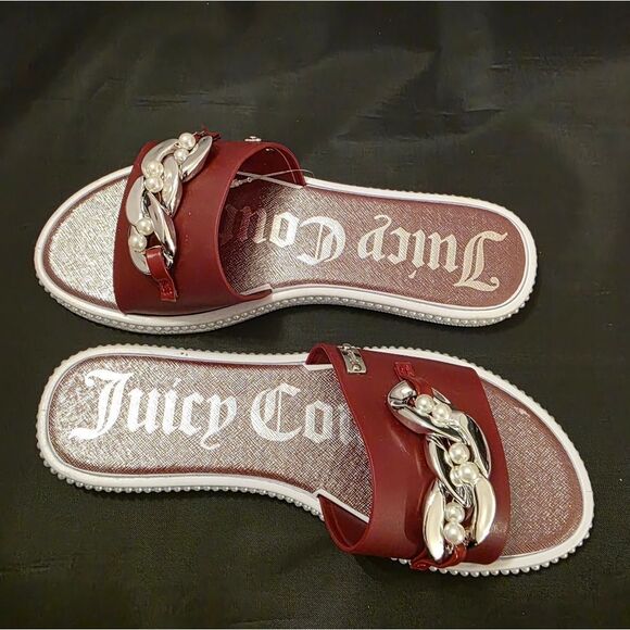 BRAND NEW JUICY COUTURE YENNIFER-2 CHAIN LINKING PEARL SLIDER R3 - Picture 5 of 13